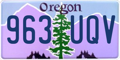 OR license plate 963UQV