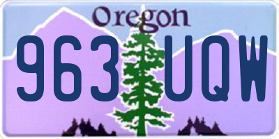 OR license plate 963UQW