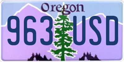OR license plate 963USD