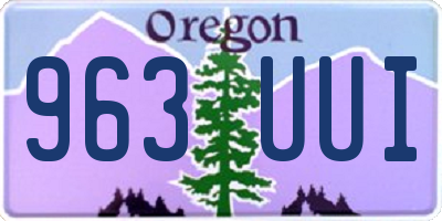 OR license plate 963UUI