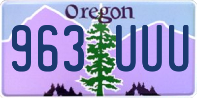 OR license plate 963UUU