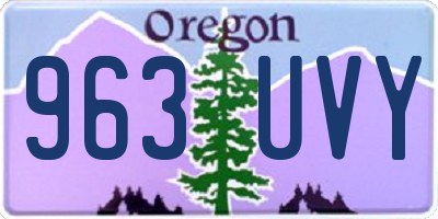 OR license plate 963UVY