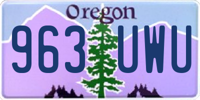 OR license plate 963UWU
