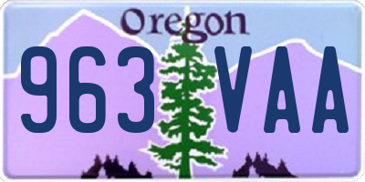 OR license plate 963VAA