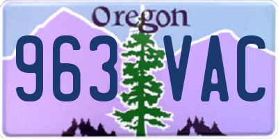 OR license plate 963VAC
