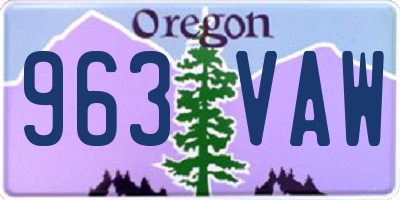 OR license plate 963VAW