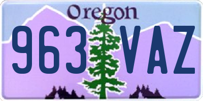 OR license plate 963VAZ