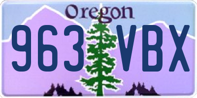 OR license plate 963VBX