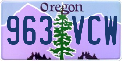 OR license plate 963VCW