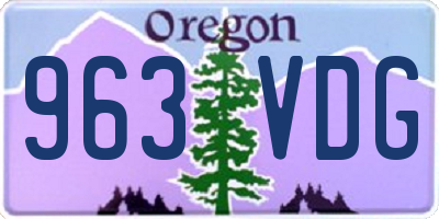 OR license plate 963VDG