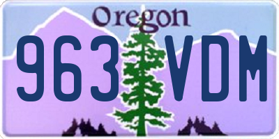 OR license plate 963VDM