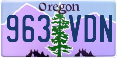 OR license plate 963VDN