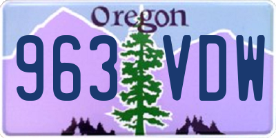 OR license plate 963VDW