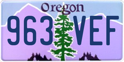 OR license plate 963VEF