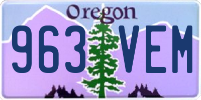 OR license plate 963VEM