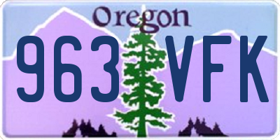 OR license plate 963VFK