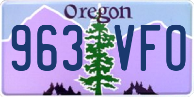 OR license plate 963VFO