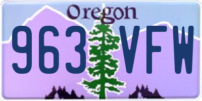 OR license plate 963VFW