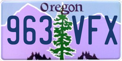 OR license plate 963VFX
