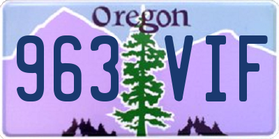 OR license plate 963VIF
