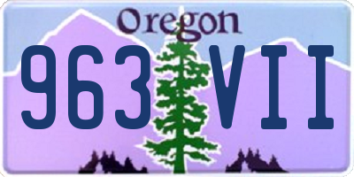 OR license plate 963VII