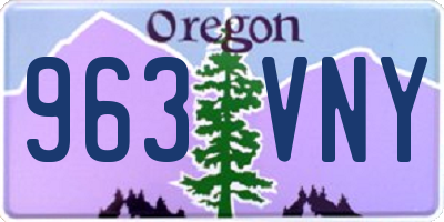 OR license plate 963VNY