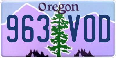 OR license plate 963VOD