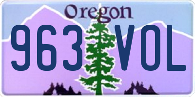 OR license plate 963VOL