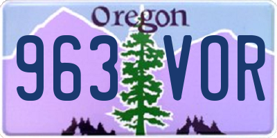 OR license plate 963VOR