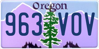 OR license plate 963VOV