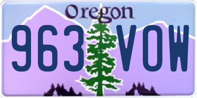 OR license plate 963VOW