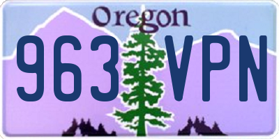 OR license plate 963VPN