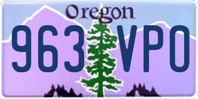 OR license plate 963VPO