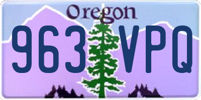OR license plate 963VPQ