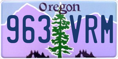 OR license plate 963VRM