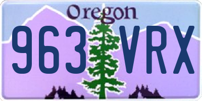 OR license plate 963VRX