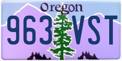 OR license plate 963VST