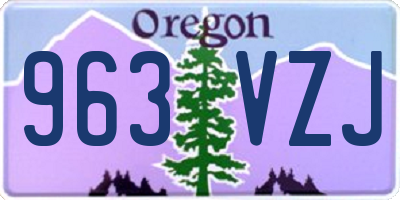 OR license plate 963VZJ