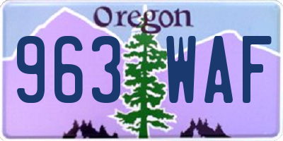 OR license plate 963WAF