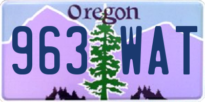 OR license plate 963WAT