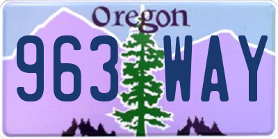 OR license plate 963WAY