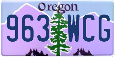 OR license plate 963WCG