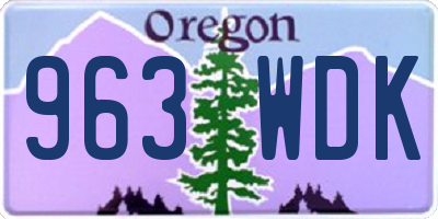 OR license plate 963WDK