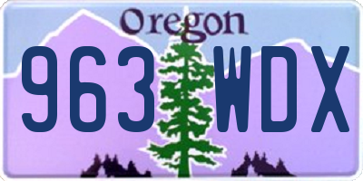 OR license plate 963WDX
