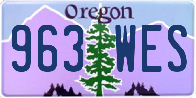 OR license plate 963WES
