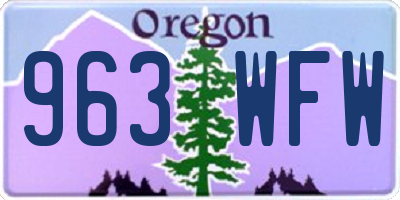 OR license plate 963WFW