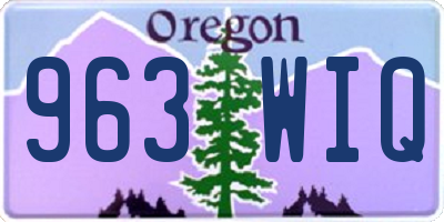 OR license plate 963WIQ
