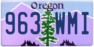 OR license plate 963WMI