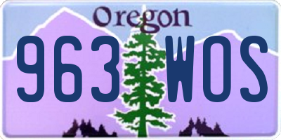 OR license plate 963WOS