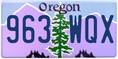 OR license plate 963WQX